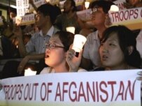 The kidnappings prompted protests in Seoul calling for a withdrawal (AFP)
