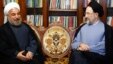 Iranian President-elect Hassan Rohani (left) meets with ex-President Mohammad Khatami at his home in Tehran in June 2013.