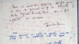 Unul din documentele de delațiune din arhiva Securității