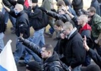 Ultrarightists march in Moscow on 4 November (AFP)