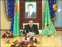 President Berdymukhammedov still operates under his predecessor's shadow (TV screen shot)