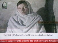 Before her rescue, Christina Meier gave a statement in a video released by her captors (AFP)