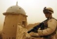 A U.S. soldier patrols the 19th-century Khir-Kot fort in Paktika Province in October 2004 (epa)