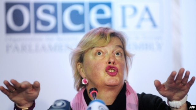 OSCE monitoring head Walburga Habsburg Douglas said the October 28 elections marked a democratic reversal in Ukraine.