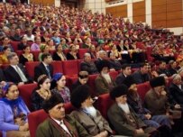A campaign event near the Turkmen capital, Ashgabat, in February (OSCE)