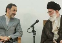Ali Akbar Velayati (left) with Supreme Leader Ayatollah Ali Khamenei (Fars file photo)