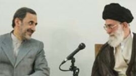 Ali Akbar Velayati (left) with Supreme Leader Ayatollah Ali Khamenei