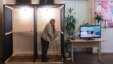 A man votes at a polling station in Sukhumi during a referendum on a snap presidential election in Abkhazia on July 10.