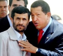 Presidents Ahmadinejad (left) and Chavez in Guaira on September 17 (AFP)