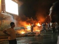 A gas station north of Tehran goes up in flames on June 27