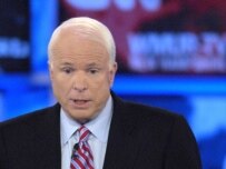 Senator John McCain at the June 5 debate in New Hampshire (epa)