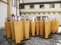 A memorial to victims of communist crimes in front of the Czech Senate in Prague (RFE/RL)
