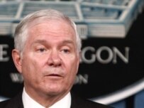 Gates at the Pentagon briefing (AFP)