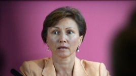 Марина Литвиненко, вдова Александра, на пресс-конференции в Лондоне. 22 июля 2014 года
