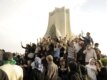 Supporters of the main opposition candidate, Mir Hossein Musavi, gathered in Tehran\'s Azadi Square.