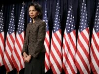 Condoleeza Rice takes part in the Washington press conference today (epa)