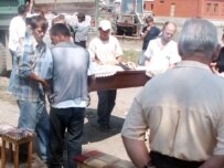 The husband and two sons of Russian teacher Vera Dragonchuk were buried in Karabulak on September 2 (ITAR-TASS)