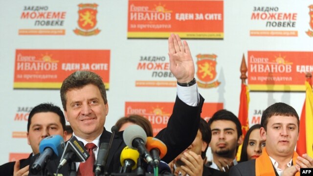 Predsednički kandidat Gjorge Ivanov nakon prvog izbornog kruga