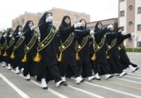 Fresh female police graduates on parade in Tehran (file photo) (epa)