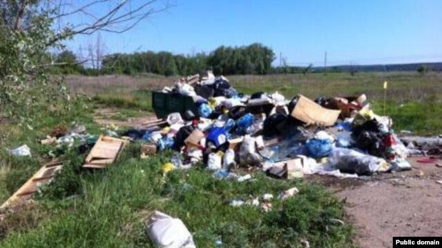 A makeshift dumping ground near the village of Maltsevo in Tatarstan in a photo that accompanied a complaint on the "People's Control" website.