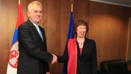 Catherine Ashton i Tomislav Nikolić, Brisel, 14. juni 2012.