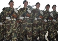 Kyrgyz soldiers at a parade on March 24 to mark the first anniversary of the toppling of the regime of President Askar Akaev (file photo) (RFE/RL)