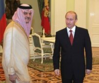 Putin (left) with Saudi Foreign Minister Prince Saud Al Faisal in the Kremlin in July 2006 (epa)