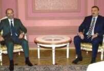 Armenian President Kocharian and Azerbaijani President Aliyev actually met face-to-face in Kazan in August (AFP)