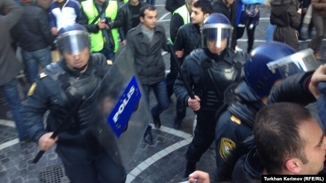 The demonstration was held in downtown Baku