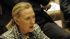 U.S. Secretary of state Hillary Clinton at a UN Security Council meeting on the Middle East earlier this month. 