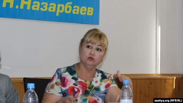 Жанетта Жазыкбаева, председатель общественного фонда «Защита детей от СПИДа». Шымкент, 28 сентября 2016 года.