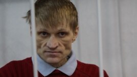 Syarhey Kavalenka in court in Vitsebsk on February 22
