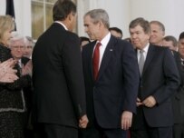 President Bush meeting with Republican Party leaders in the White House today (epa)
