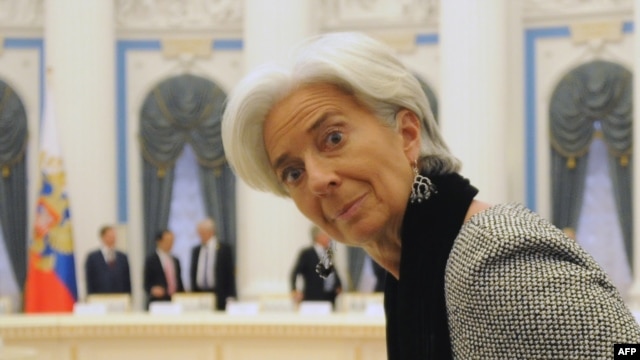 International Monetary Fund Managing Director Christine Lagarde takes her seat waiting for Russian President Vladimir Putin during a meeting of G20 finance ministers in the Kremlin in Moscow on February 15.