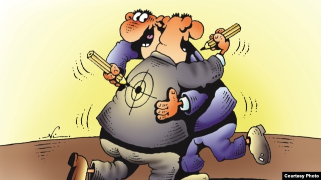 Атауы белгісіз карикатура. Авторы: Игорь Кийко (Алматы).