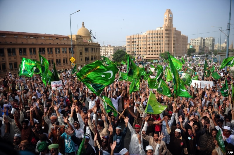 Pakistani Muslims shout anti-U.S. slogans during a protest against an anti-Islam movie in Karachi on September 19.