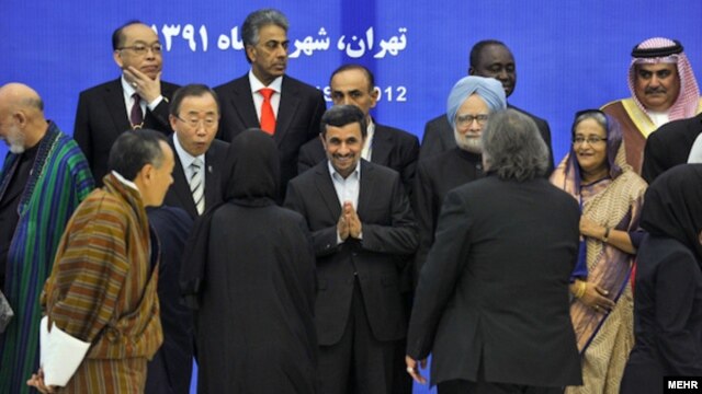 UN Secretary-General Ban Ki-moon joins leaders from Nonaligned Movement (NAM) countries, including Iran's President Mahmud Ahmadinejad, Indian Prime Minister Manmohan Singh, and Sheikh Hasina, prime minister of Bangladesh, at the summit in Tehran on August 30