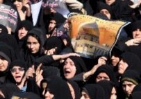 Shi'ite women in Iran protested the mosque bombing today (epa)