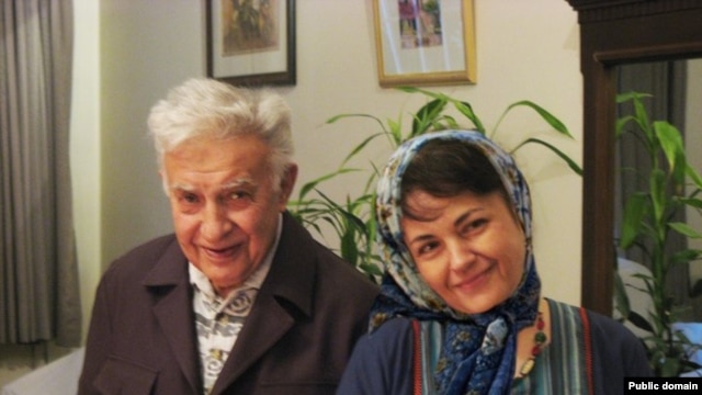 Iranian dissident Ezatollah Sahabi (left) and his daughter, Haleh Sahabi, herself an opposition activist who died today following the funeral of her father.