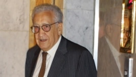 UN peace envoy Lakhdar Brahimi after his arrival in Damascus on September 13.