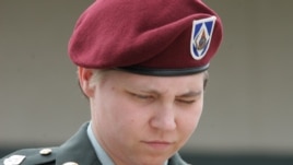 Lynndie England leaves a courtroom at Fort Hood, Texas, on May 4, 2005.