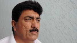 Jamil Afridi, the brother of jailed surgeon Shakeel Afridi, who was recruited by the CIA to help find Osama bin Laden, leaves following a news conference in Peshawar on May 28.