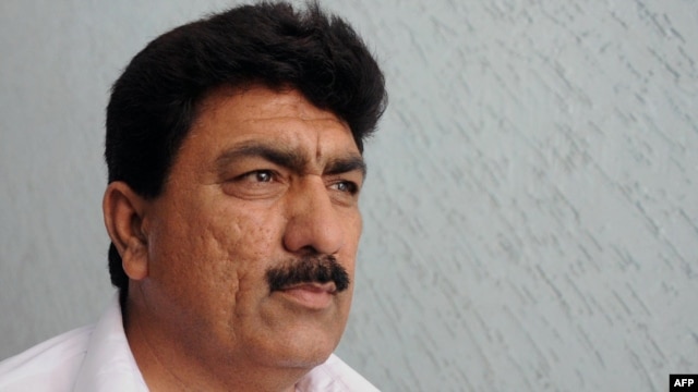 Jamil Afridi, the brother of jailed surgeon Shakeel Afridi, who was recruited by the CIA to help find Osama bin Laden, leaves following a news conference in Peshawar on May 28.