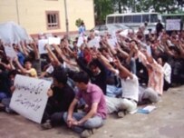 A May 22 student demonstration in Tabriz against the \