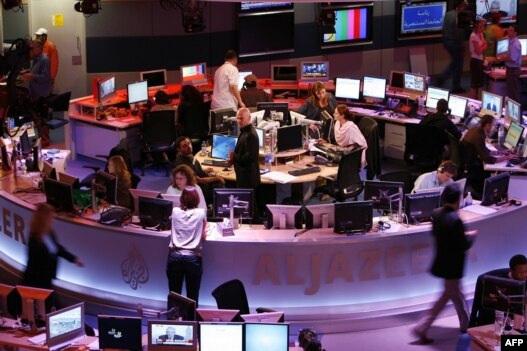 نمای عمومی از تحریریه تلویزیون الجزیره در قطر