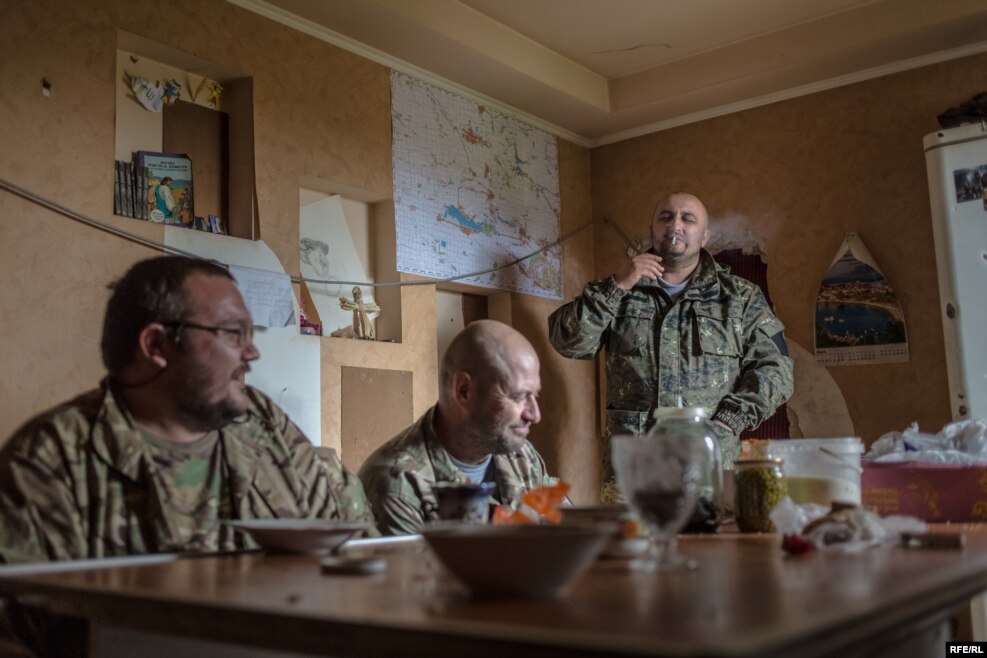 Earlier in the conflict, Leshiy was a sniper. "Nobody likes you when you're a sniper," he says, "not even the men you fight with. We scare everyone."