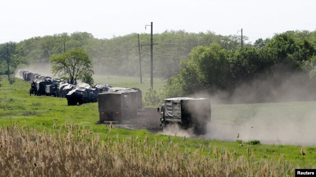 Российская военная колонна у границы с Украиной