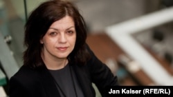 Czech Republic--Arbana Vidishiqi, Pristina bureau chief and head of Kosovo unit with RFE/RL's Balkan Service. Prague, April 17, 2015.
