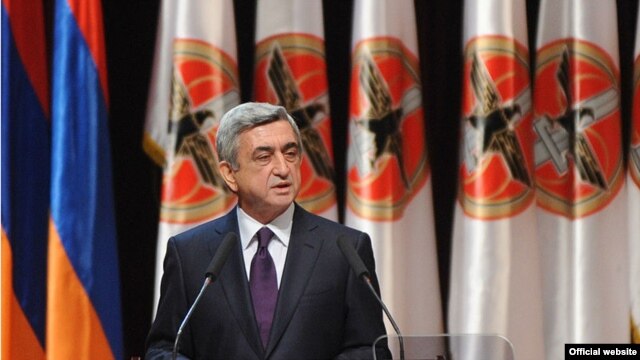 Armenia -- President Serzh Sarkisian speaks at the 13th Congress of his ruling Republican Party, Yerevan, 10Mar2012