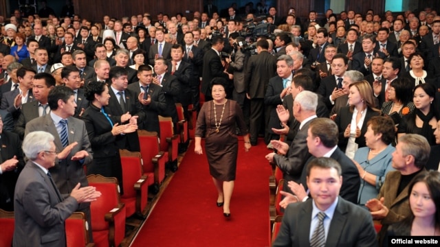 Roza Otunbaeva attends the inauguration of Almazbek Atambaev as her successor as Kyrgyz president on December 1 in the country's first peaceful transition of power.